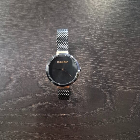 Calvin Klein Black Stainless Steel Mesh Bracelet Watch 28mm - Picture 5 of 5